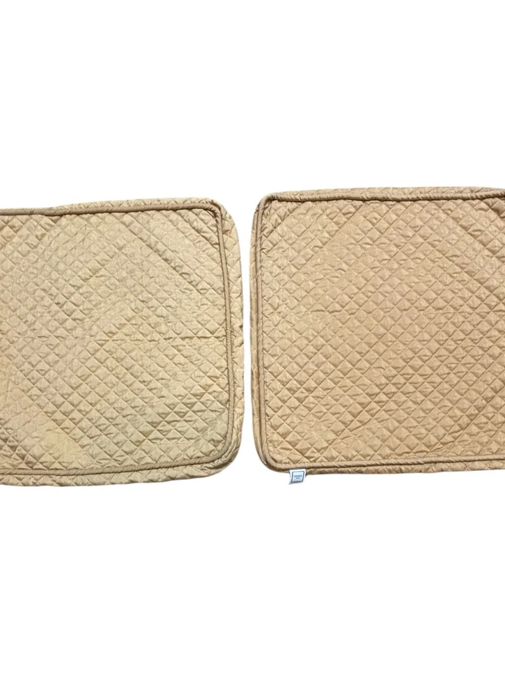 2 Waverly Home Square Quilted Euro Pillow Shams Cushion Style Diamond Gold Camel